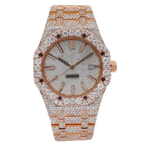 Alluring 41MM Full Rose Tone Diamond Watch