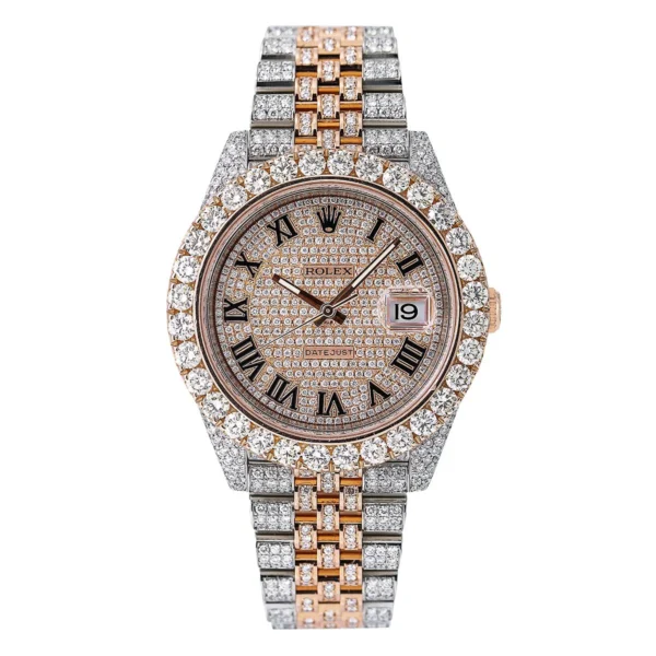 Sparkling 41mm Roman Dial Diamond Watch