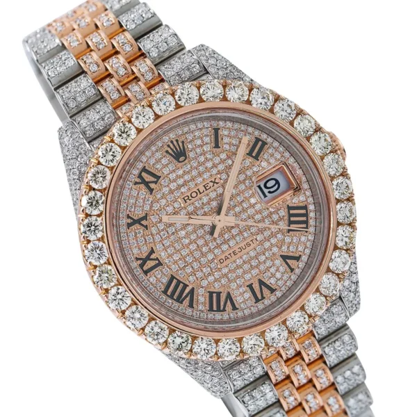 Sparkling 41mm Roman Dial Diamond Watch - Image 2