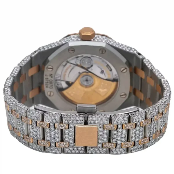 DAZZLING 41MM ROSE TONE DIAL DIAMOND WATCH - Image 5