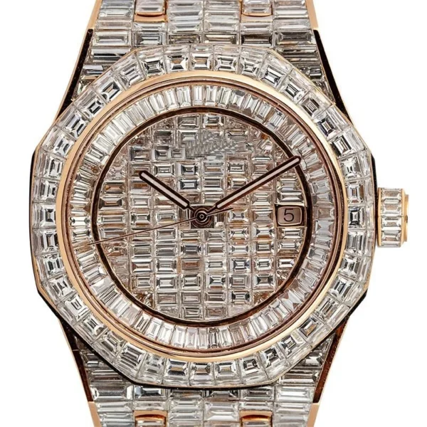 Sparkling 41MM Royal Oak Diamond Watch - Image 9