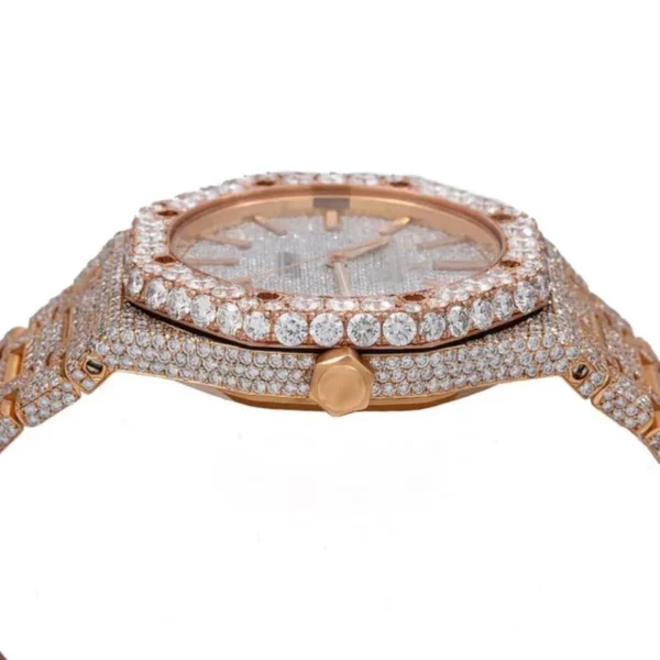 Alluring 41MM Full Rose Tone Diamond Watch - Image 2