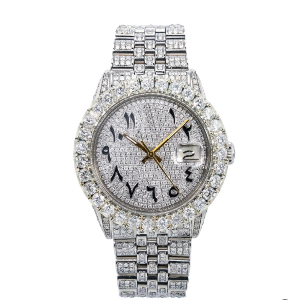 DAZZLING 36MM ARABIC DIAL STUDDED WATCH