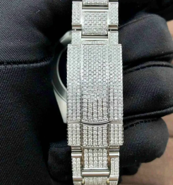 Exquisite Diamond & Sapphire Iced Out Watch - Image 5