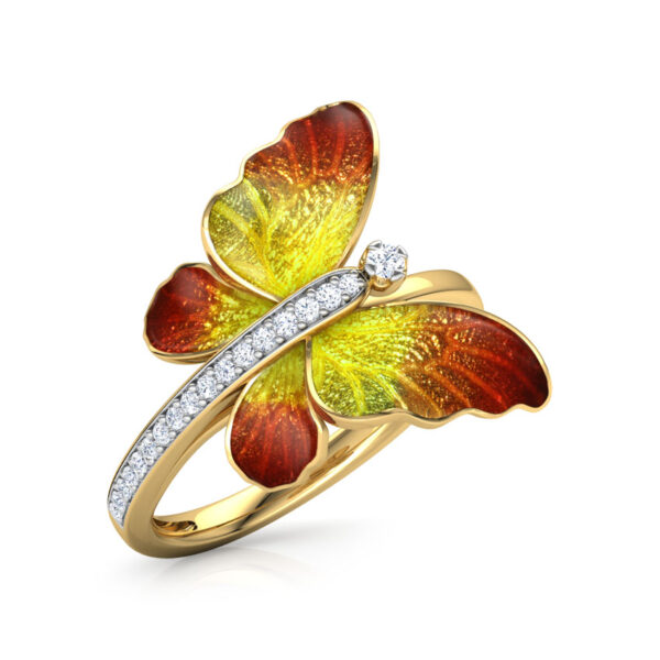 Flare Orange Butterfly Diamond Ring