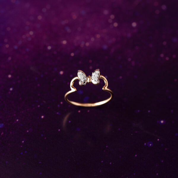 Mickey Mouse Diamond Bow Ring - Image 2