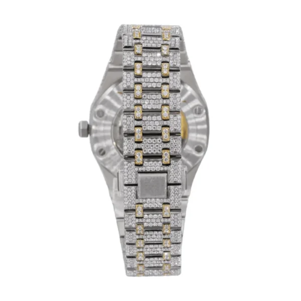 Dazzling 41MM Yellow Dial Iced Out Diamond Watch - Image 4