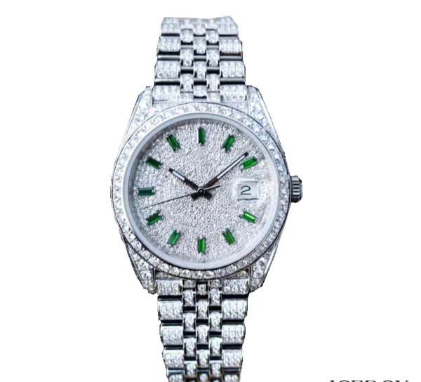 DAZZLING 41MM GREEN NUMERAL DIAL WATCH