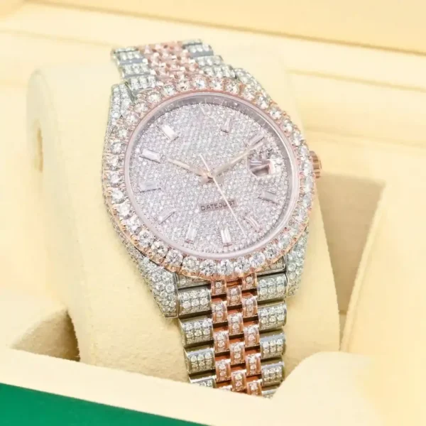 DAZZLING 41MM RAINBOW DIAL DIAMOND WATCH - Image 6