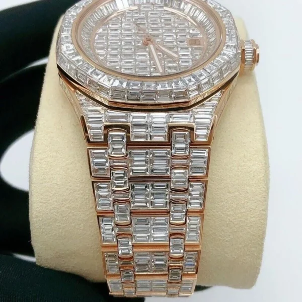 Sparkling 41MM Royal Oak Diamond Watch - Image 7