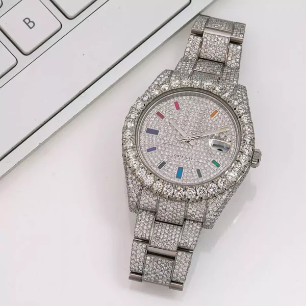 LUXURIOUS 41MM OYSTER STUDDED WATCH - Image 12